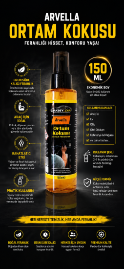 Pakbey Car Arvella Ortam Kokusu 150 ml